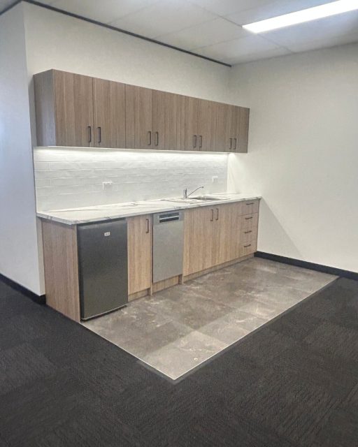 A fresh and functional kitchenette is taking shape! 

Our team delivered a clean, modern finish with practical storage and durable surfaces, ready for everyday use in this commercial space.

#JLWfitout #commercialfitouts #officefitouts #innovativedesign #luxuryinteriors #sydneyinteriors #fitoutsydney