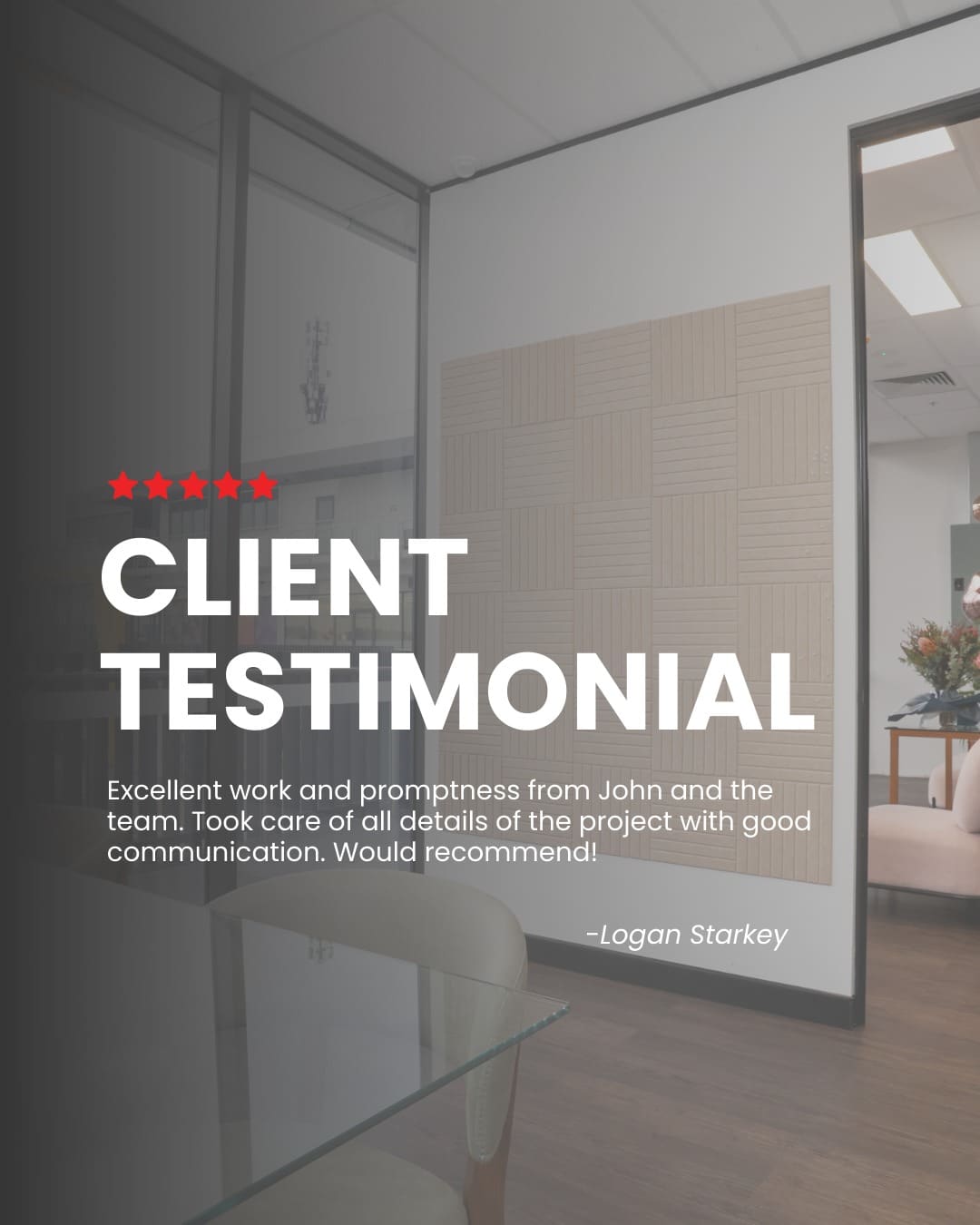 Thank you Logan for this kind feedback! ✨

As one of Sydney’s most trusted fitout contractors, we take pride in delivering bespoke commercial, office and hospitality spaces that seamlessly balance functionality and style. 

We look forward to bringing that same level of craftsmanship to your next project.

#feedback #interiordesign